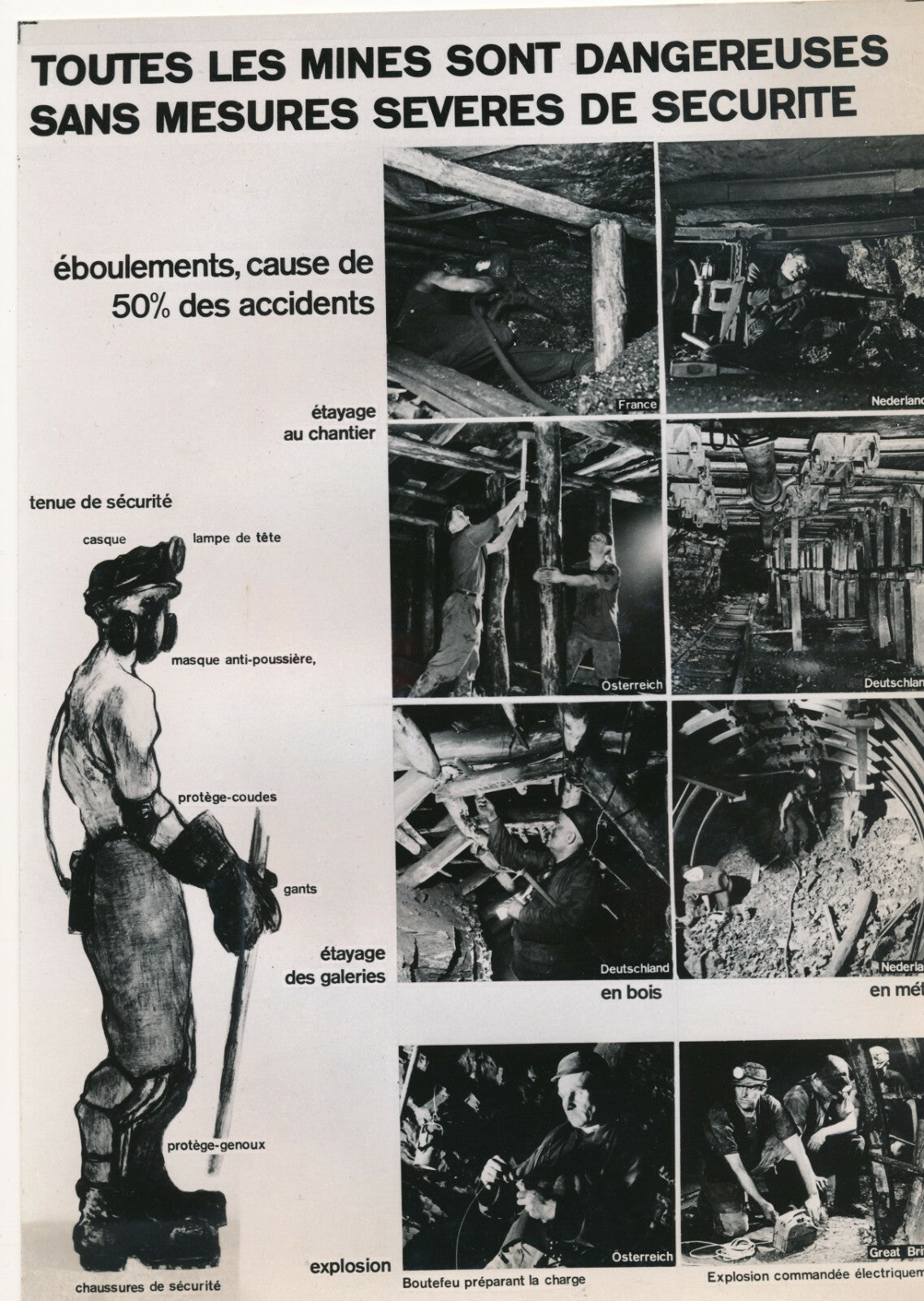 graphisme plan Marshall France 1950 mines et mineurs photo photographie