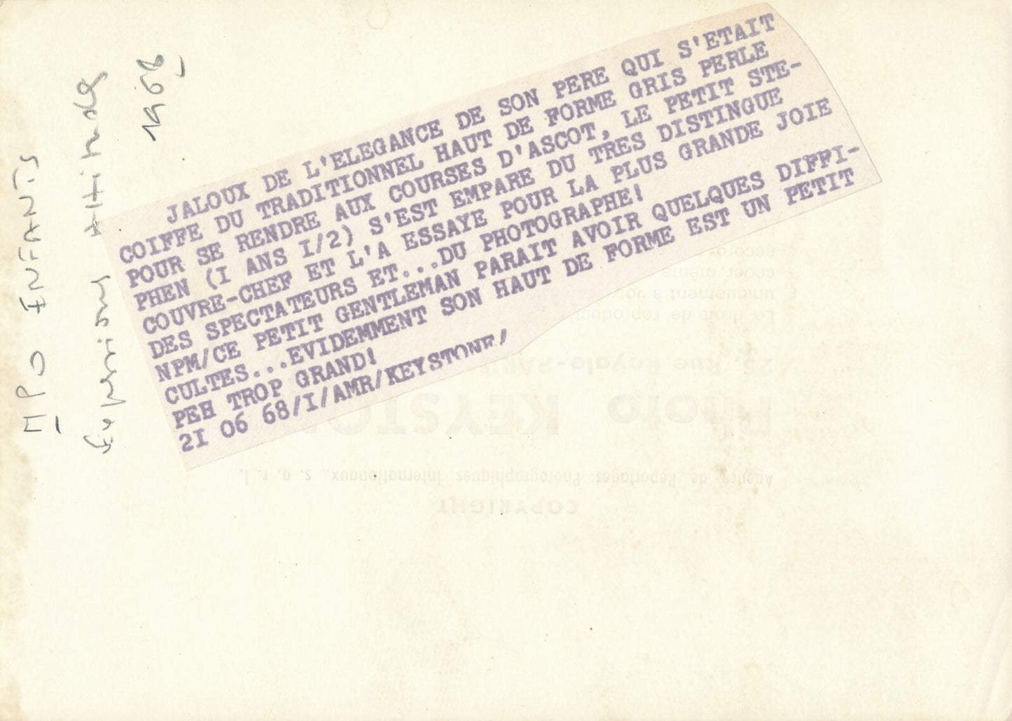 enfant chapeau haut de forme courses d’Ascot Grande-Bretagne photo photographie