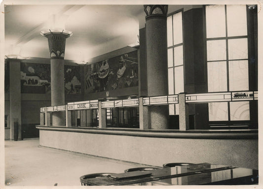 Poste Art déco rue Boétie intérieur tirage argentique d'époque photographie
