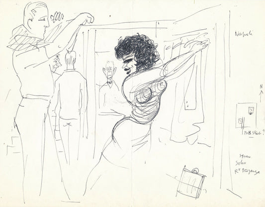 Roger PARRY (1905-1977), photographe et illustrateur dessin voyage non signé
