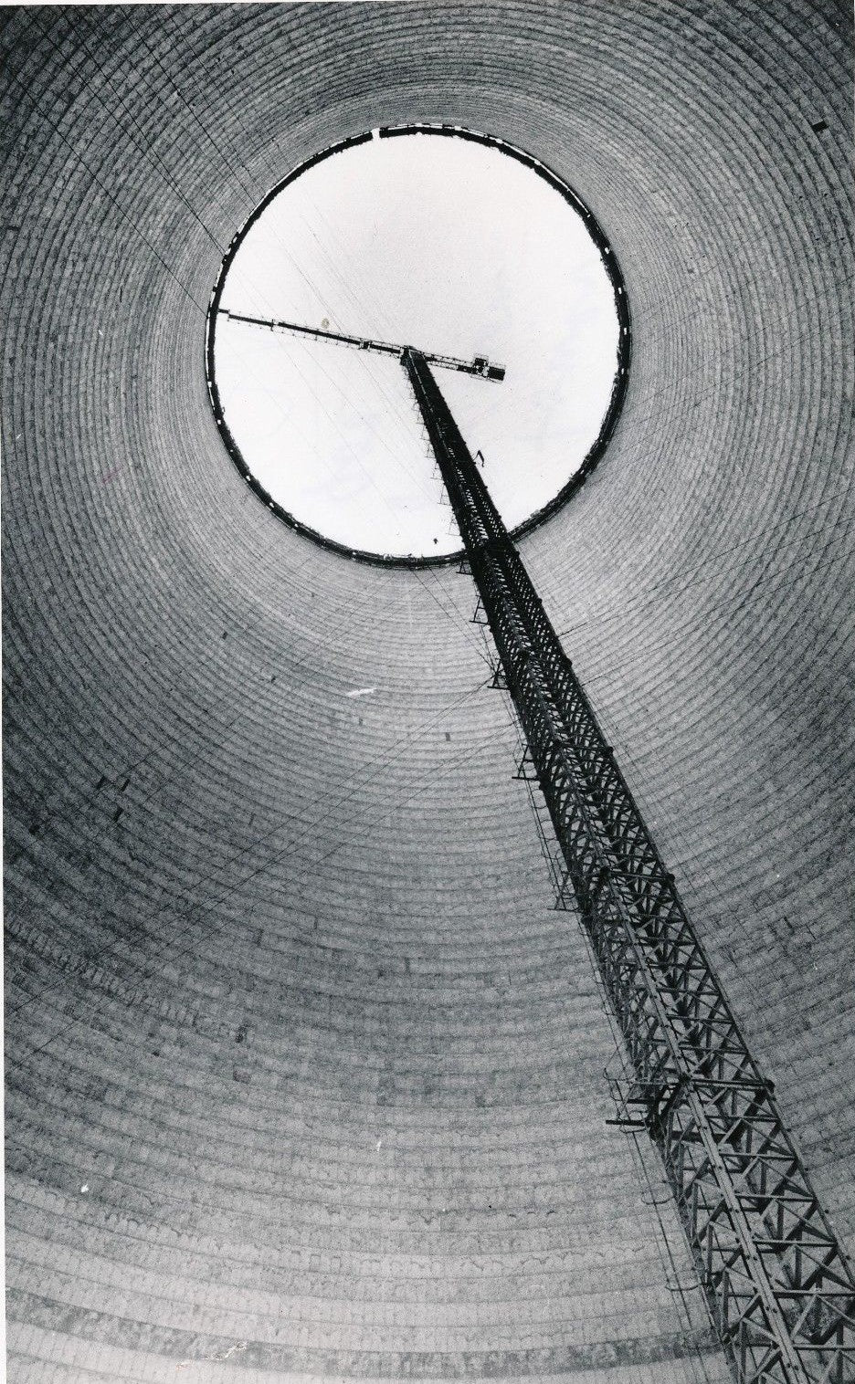 Photo Nucléaire tour refroidissement Enrico Fermi Monroe argentique vintage 