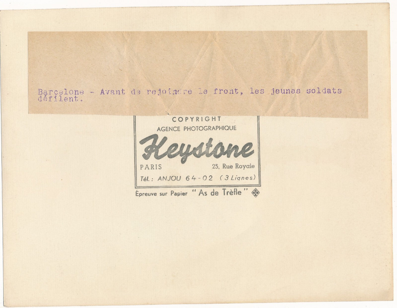 Guerre civile espagnole, Barcelone photo photographie v. 1937 Franco