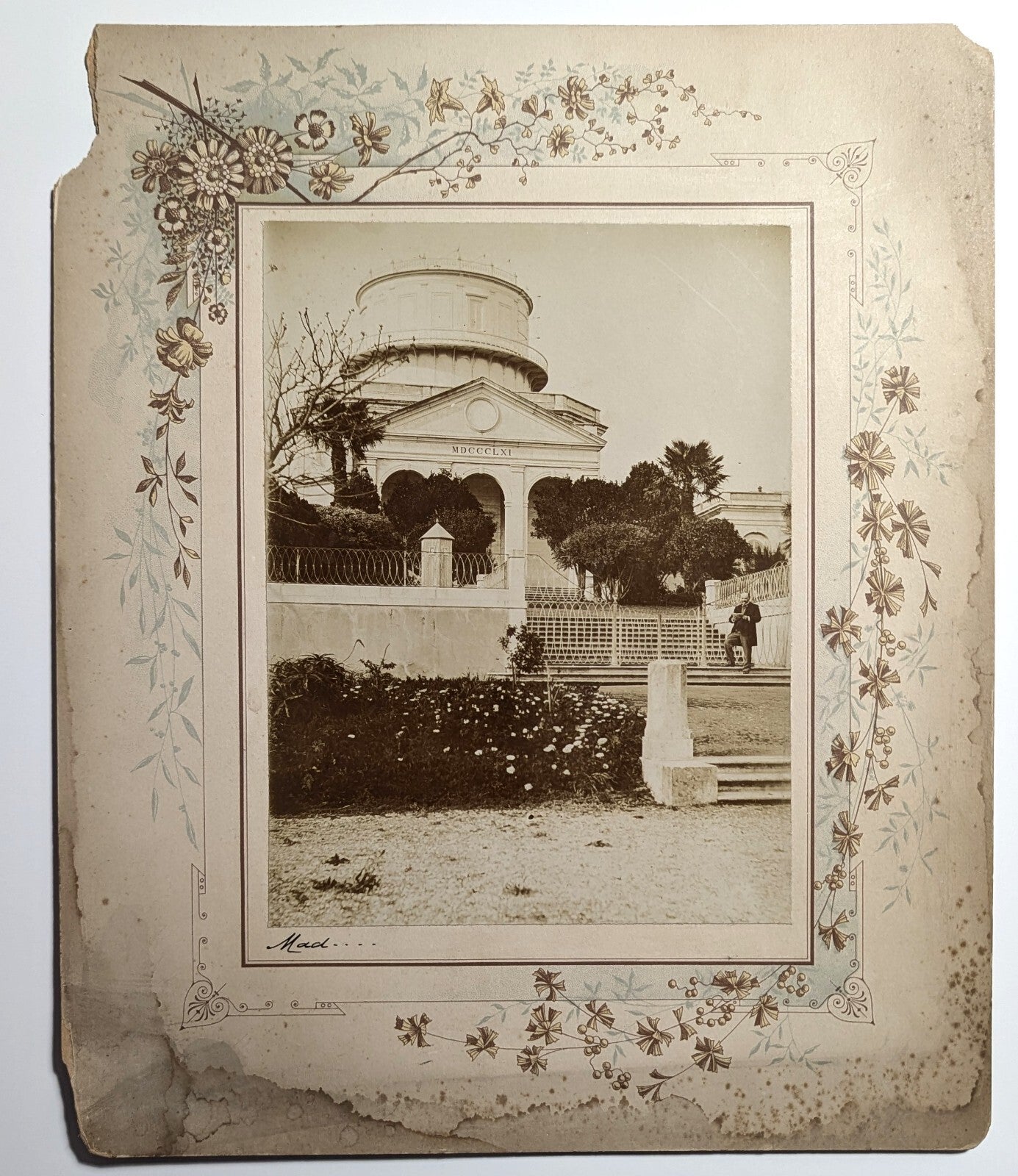 observatoire astronomie Lisbonne tirage citrate vers 1910 photo photographie