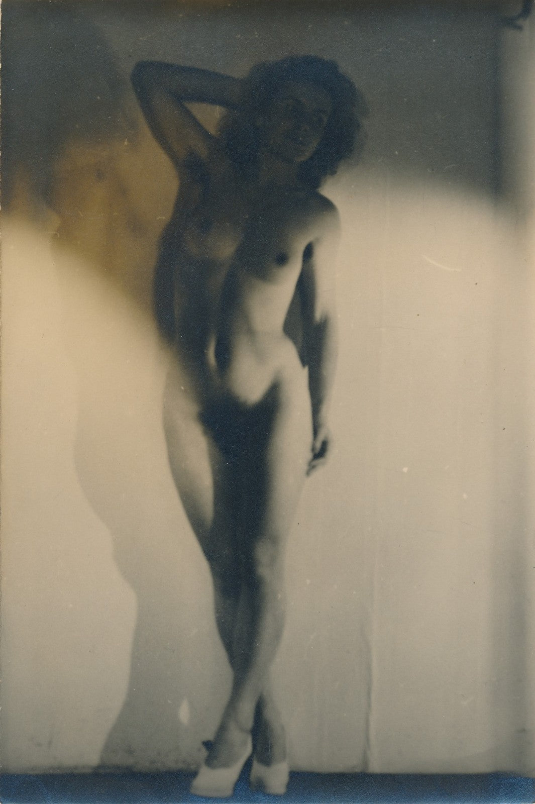 nu Photographie photo 2 études tirage argentique époque v. 1940 sexy sein