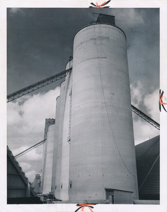 Photo Silos grains Etats-Unis architecture industrie argentique époque 1960