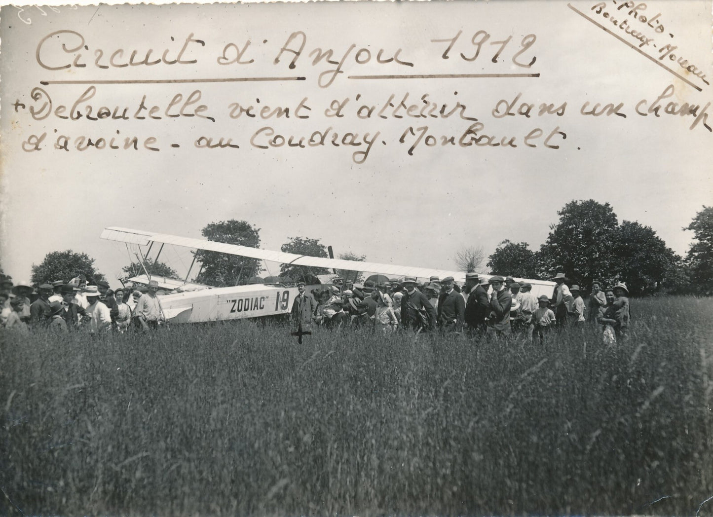 Circuit Anjou 1912 Pierre Debroutelle Coudray Montbault photo phtographie avion