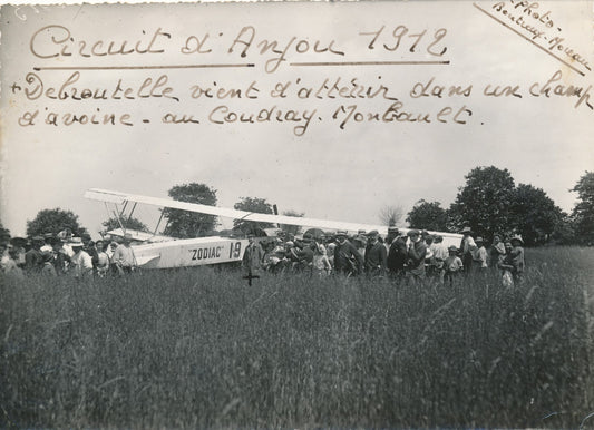 Circuit Anjou 1912 Pierre Debroutelle Coudray Montbault photo phtographie avion
