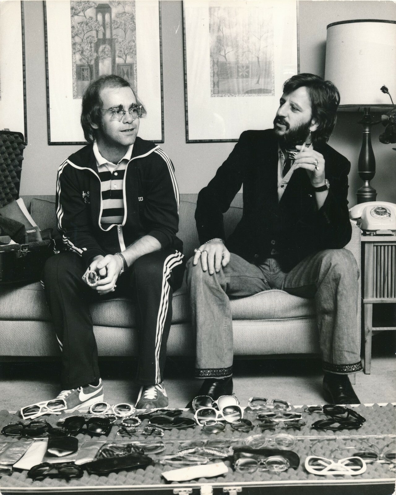 Elton JOHN Ringo STARR lunettes tirage argentique époque photo photographie