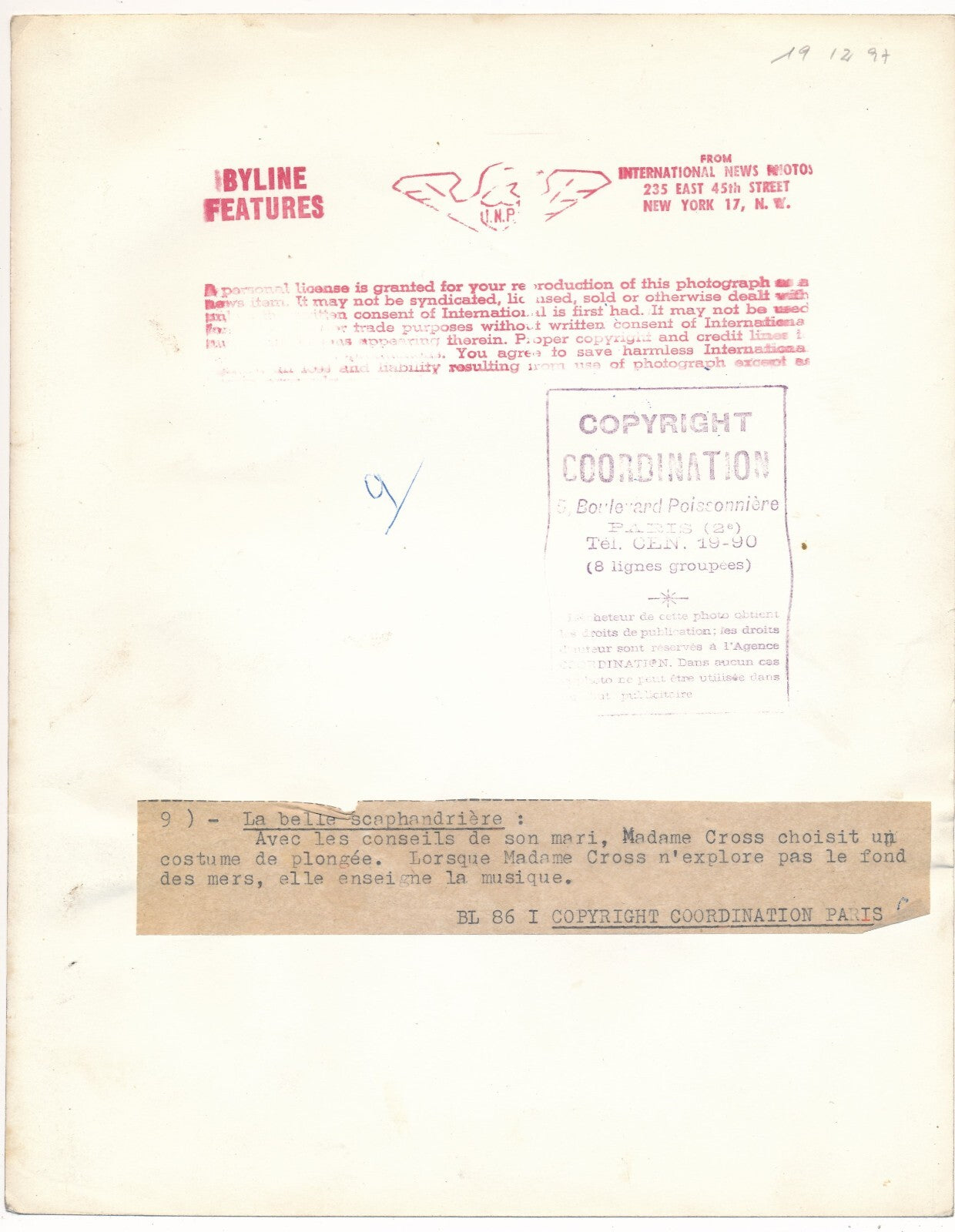 Combinaison scaphandre plongée photo photographie v. 1950