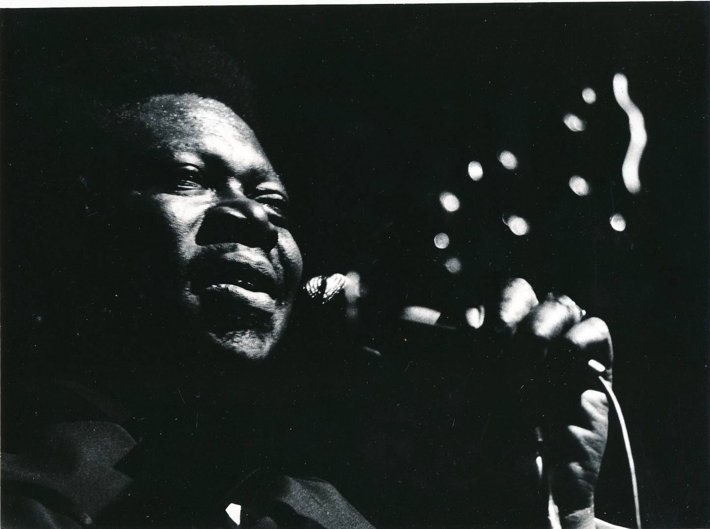 Photo BB king tirage argentique époque vin des années 60 Fauchard blues visage