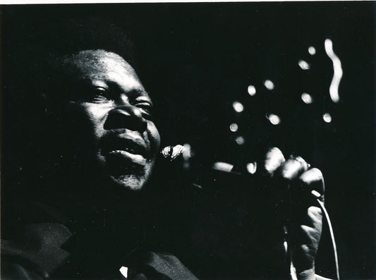 Photo BB king tirage argentique époque vin des années 60 Fauchard blues visage