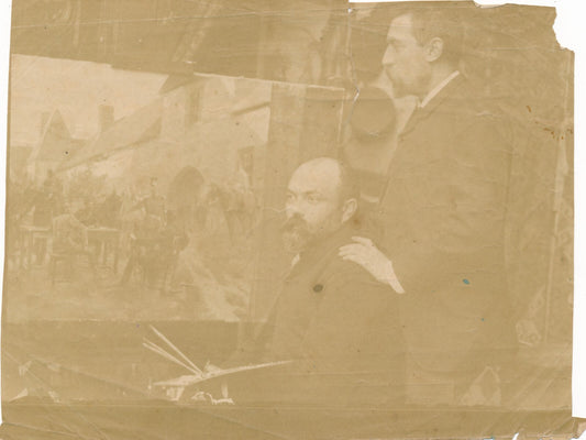 2 peintres atelier Possiblement Edouard Detaille droite photo albumine pinceaux