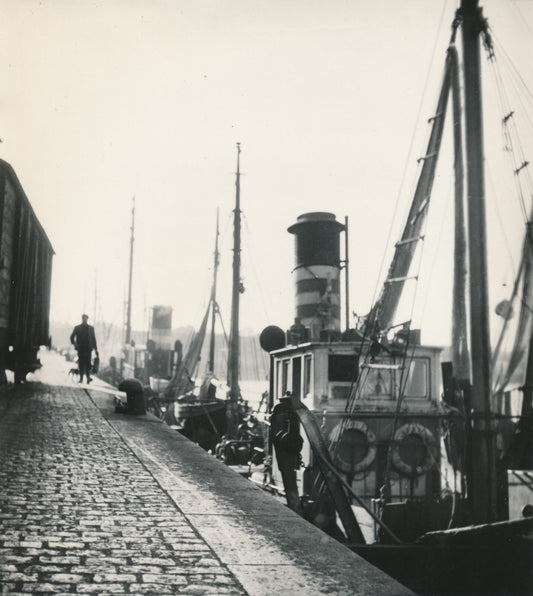 Dunkerque, le port photo photographie v. 1950 cachet Jacques Gradeau quai pêche