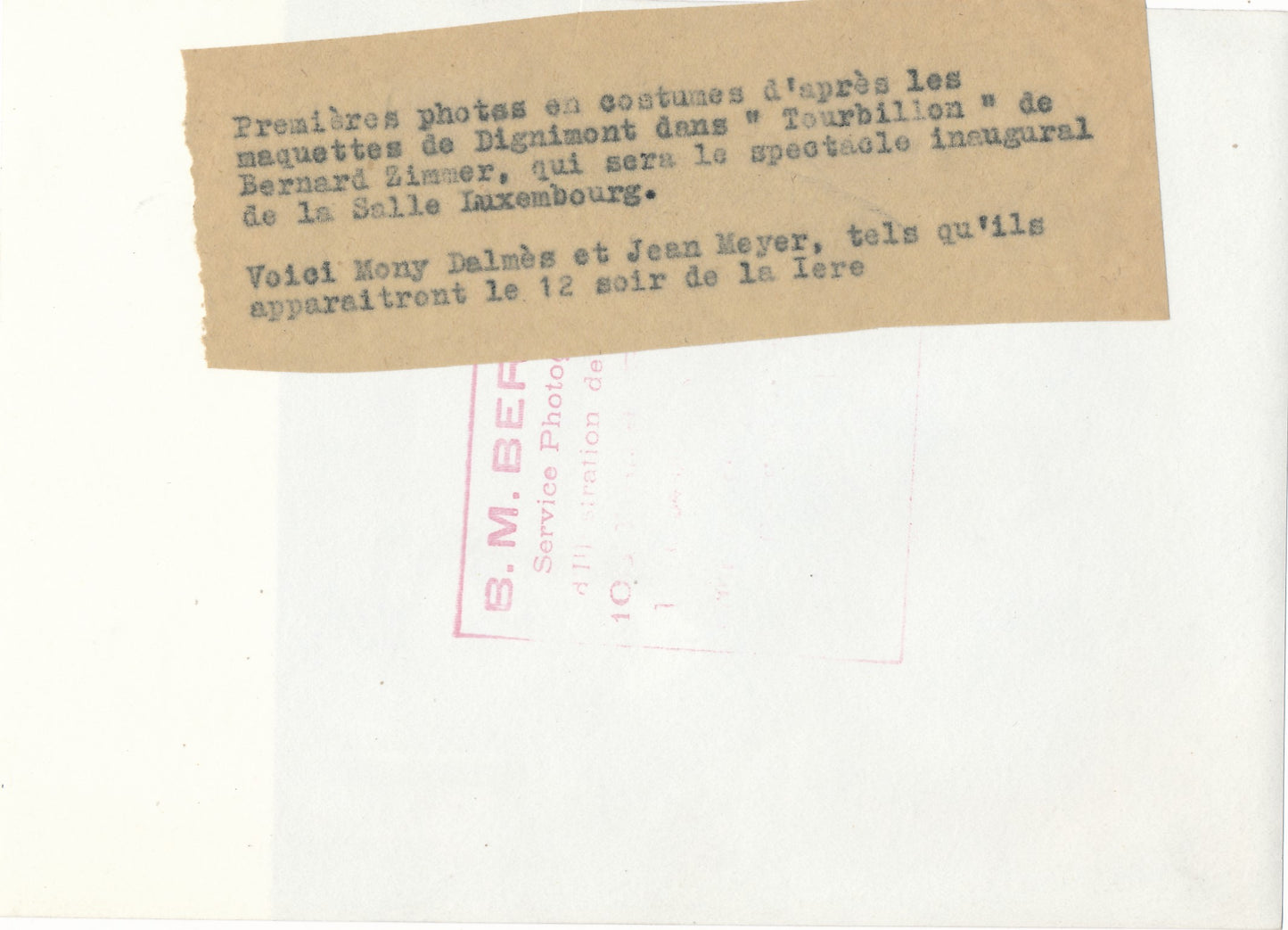 Mode les costumes du peintre André Dignimont pour Tourbillon Zimmer photo photographie Dalmès Meyer