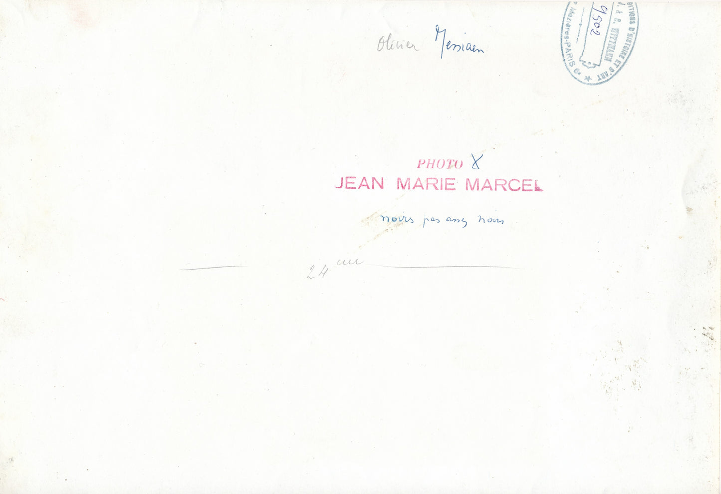 Olivier Messiaen photographie époque 1954 cachet photographe Jean Marie Marcel