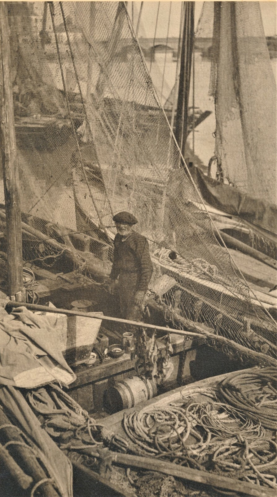 Le Pouliguen Loire Atlantique port pêcheur 1913 photographie époque soigné