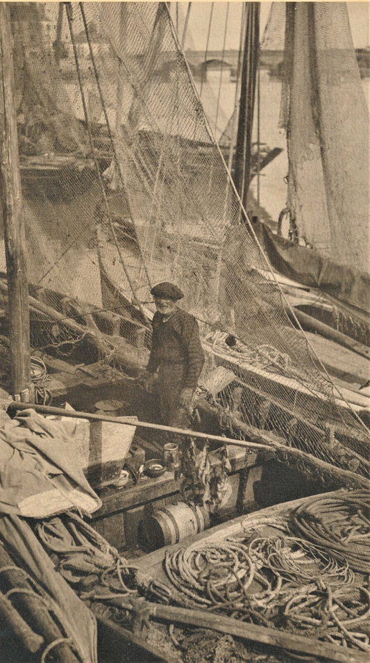 Le Pouliguen Loire Atlantique port pêcheur 1913 photographie époque soigné