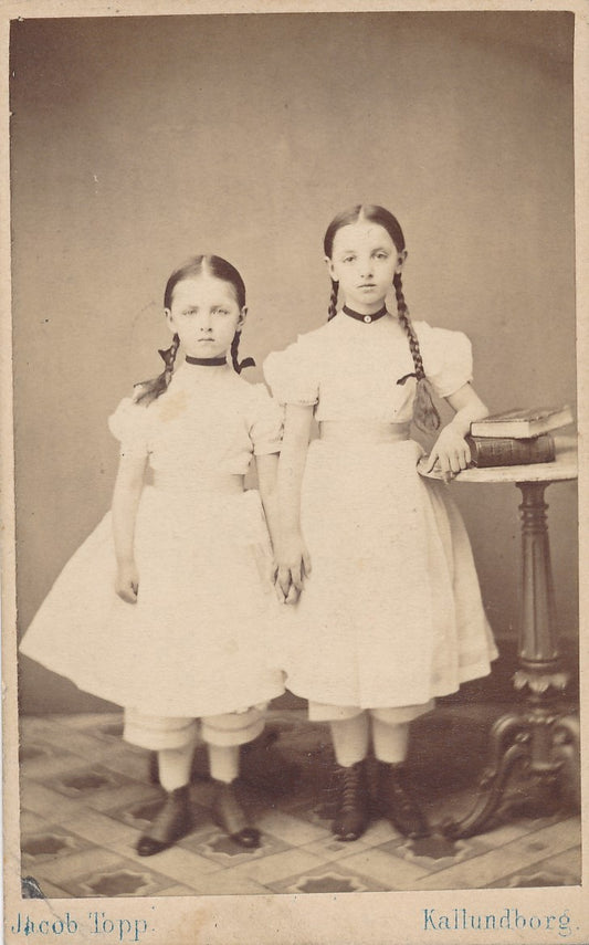 Les deux soeurs portrait carte de visite albumine Danemark