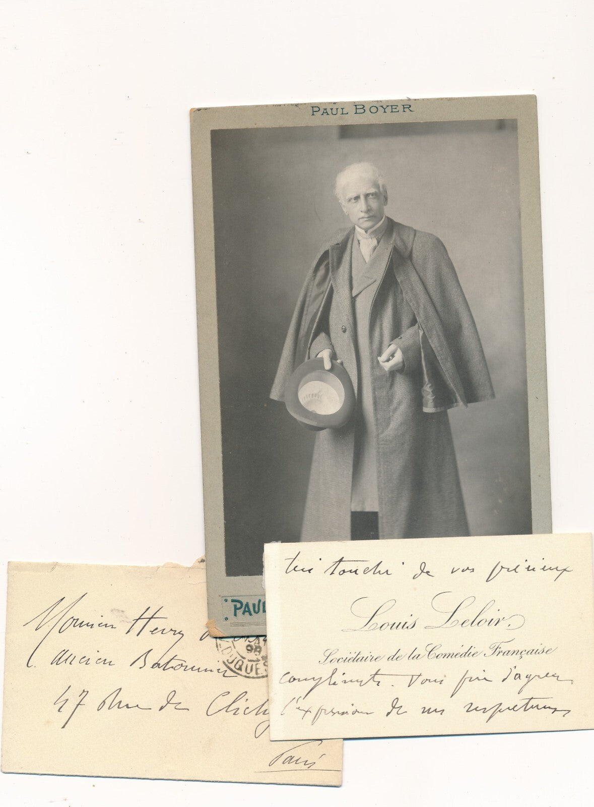 Louis Leloir photo argentique 1905 Boyer et carte visite autographe
