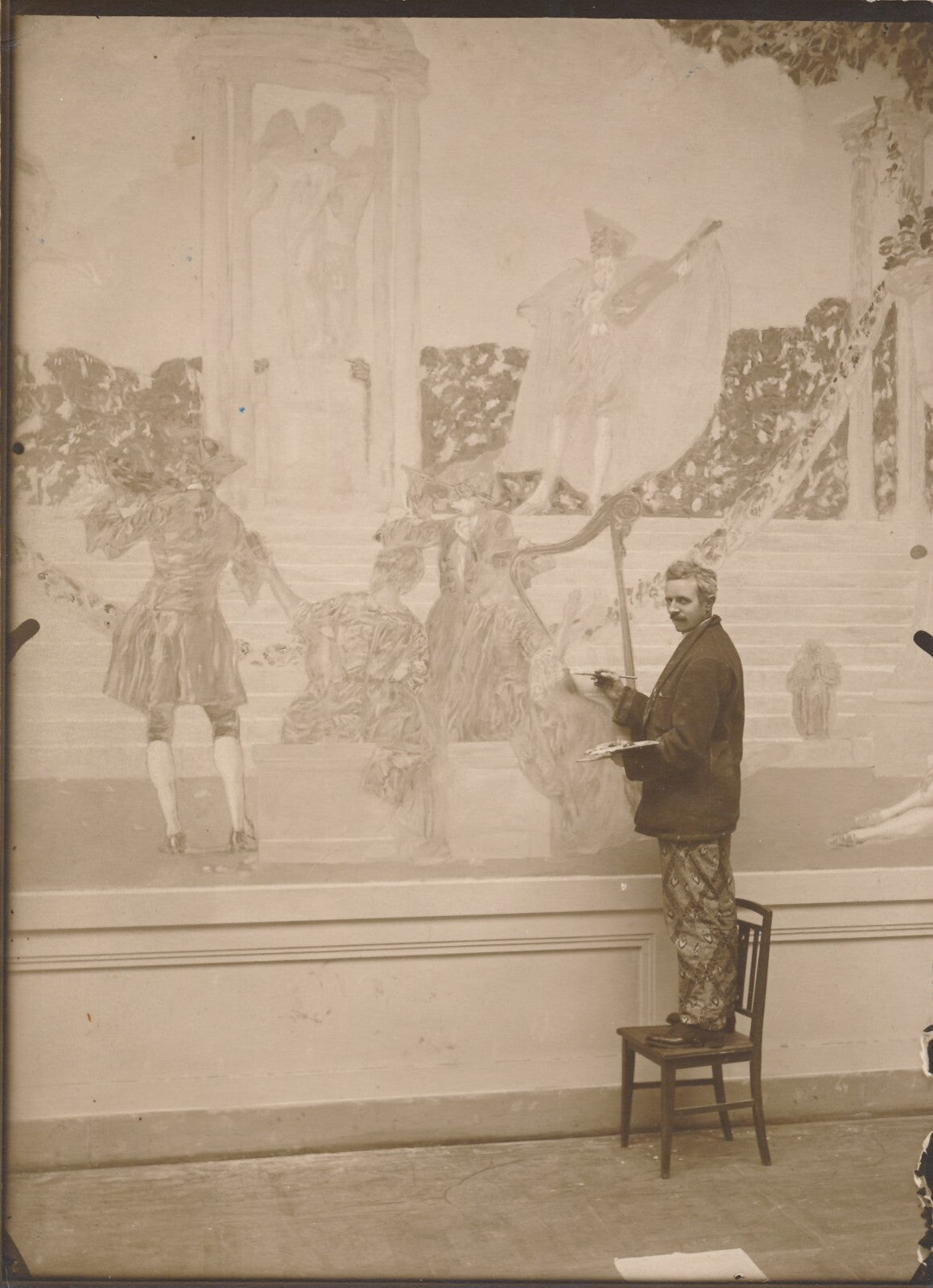 Lucien JONAS peintre photo photographie Soissons Croix d'Or décoration murale