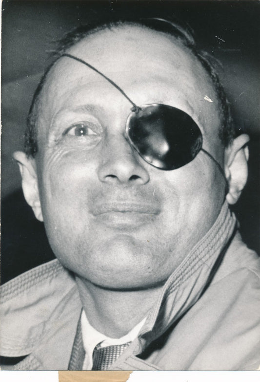 Moshe Dayan (1915-1981), militaire israélien portrait photo argentique époque 