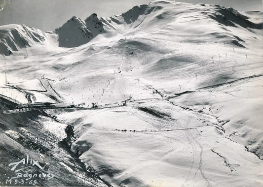 Studio Alix 1969 paysage montagne neige Bagnères photo photographie signée datée