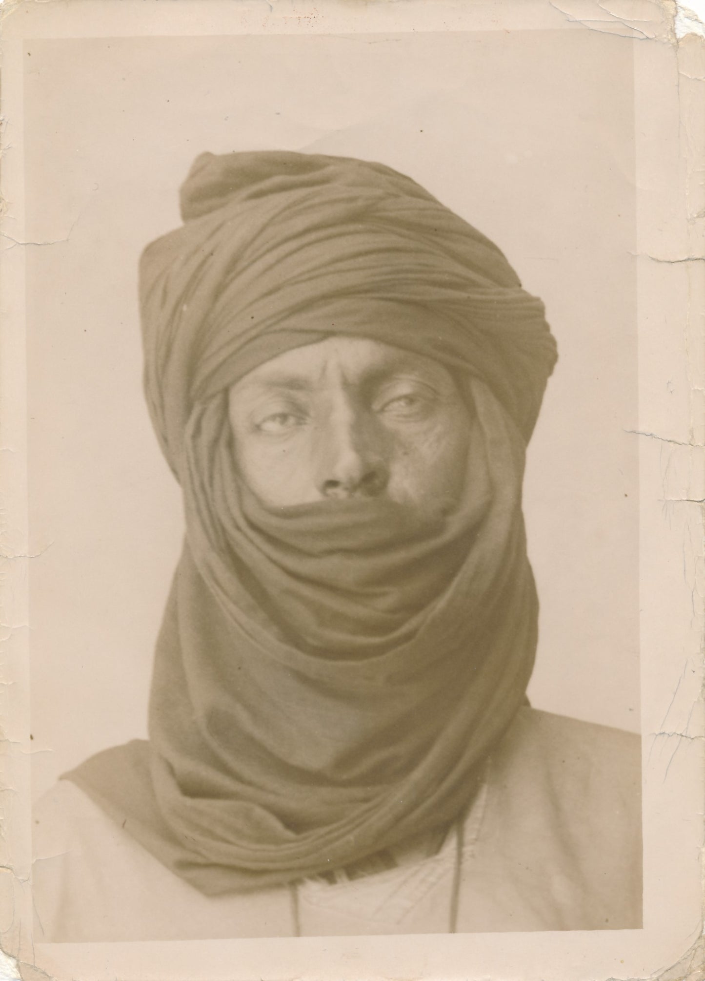 Portrait homme chèche touareg Afrique du Nord photo photographie époque