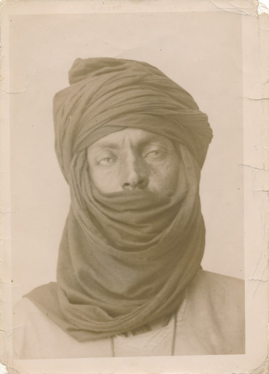 Portrait homme chèche touareg Afrique du Nord photo photographie époque