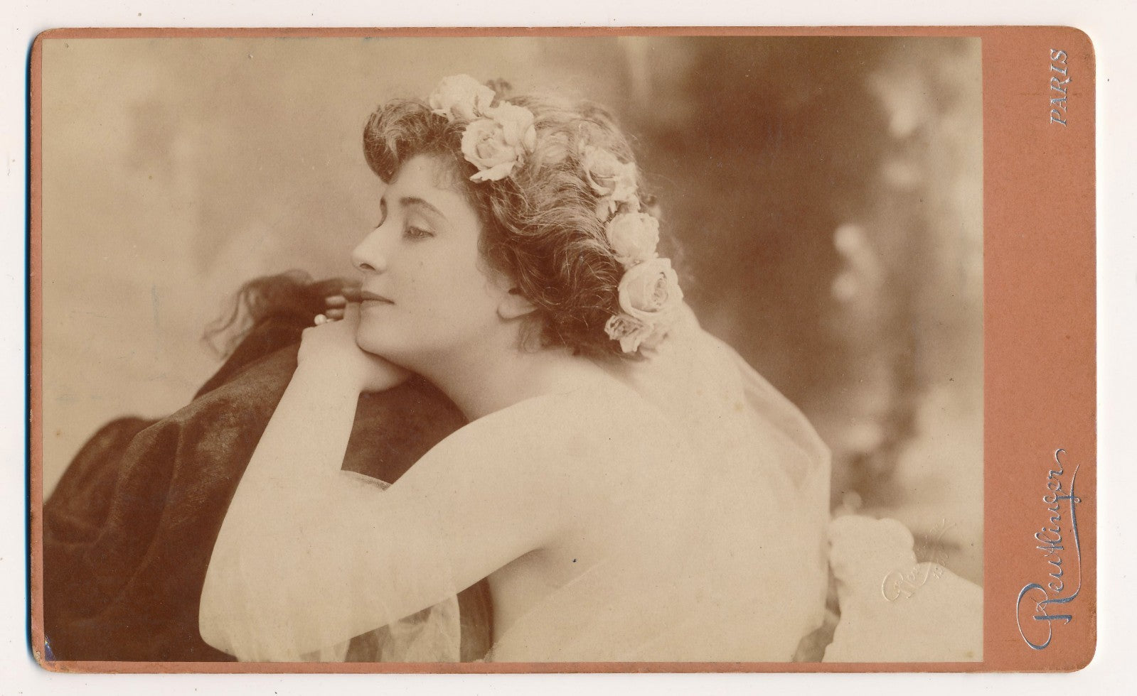 Renée Desprez actrice artiste lyrique carte cabinet Reutlinger vintage photo