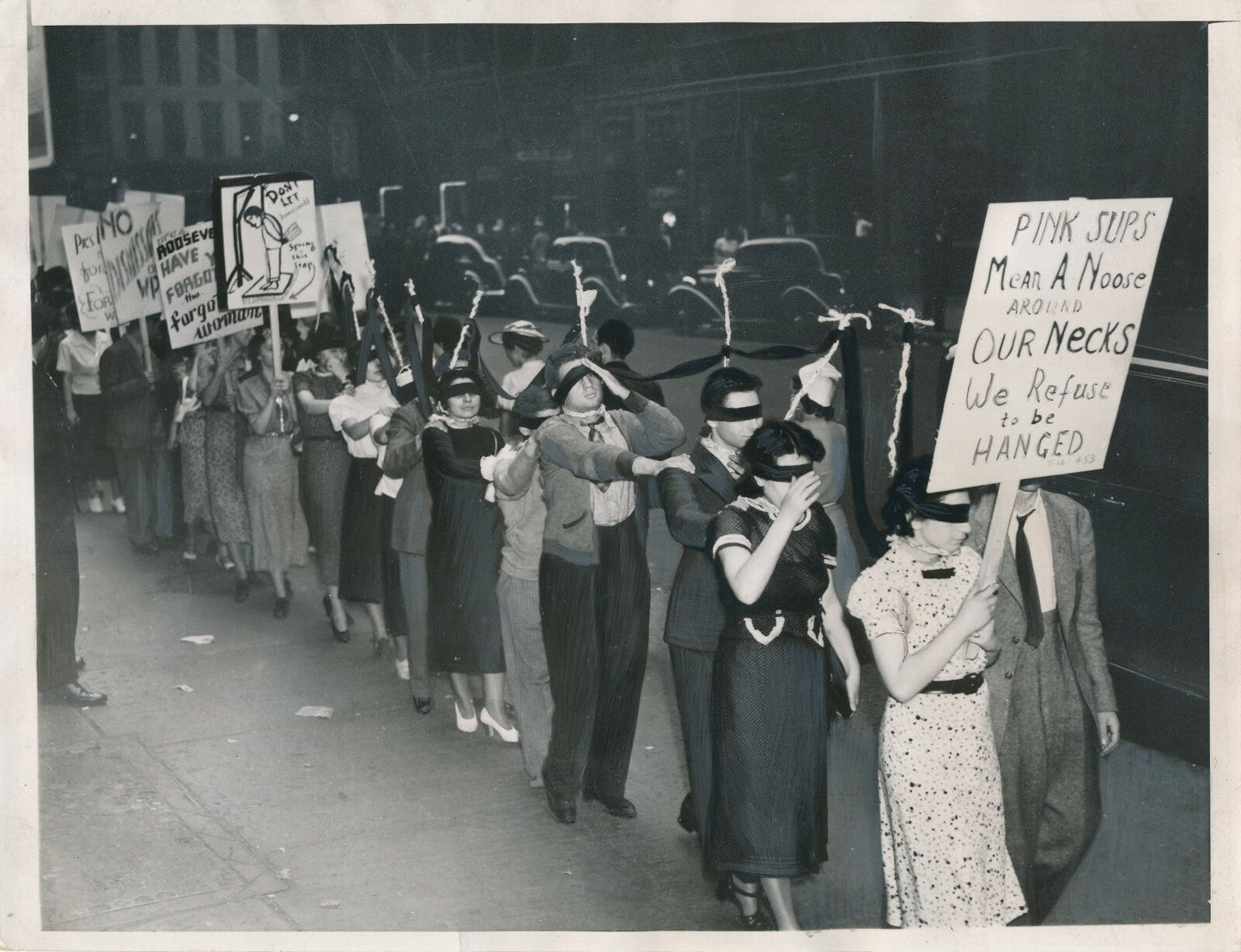 Manifestation Etats Unis gréviste 1937 photographie Roosevelt photo