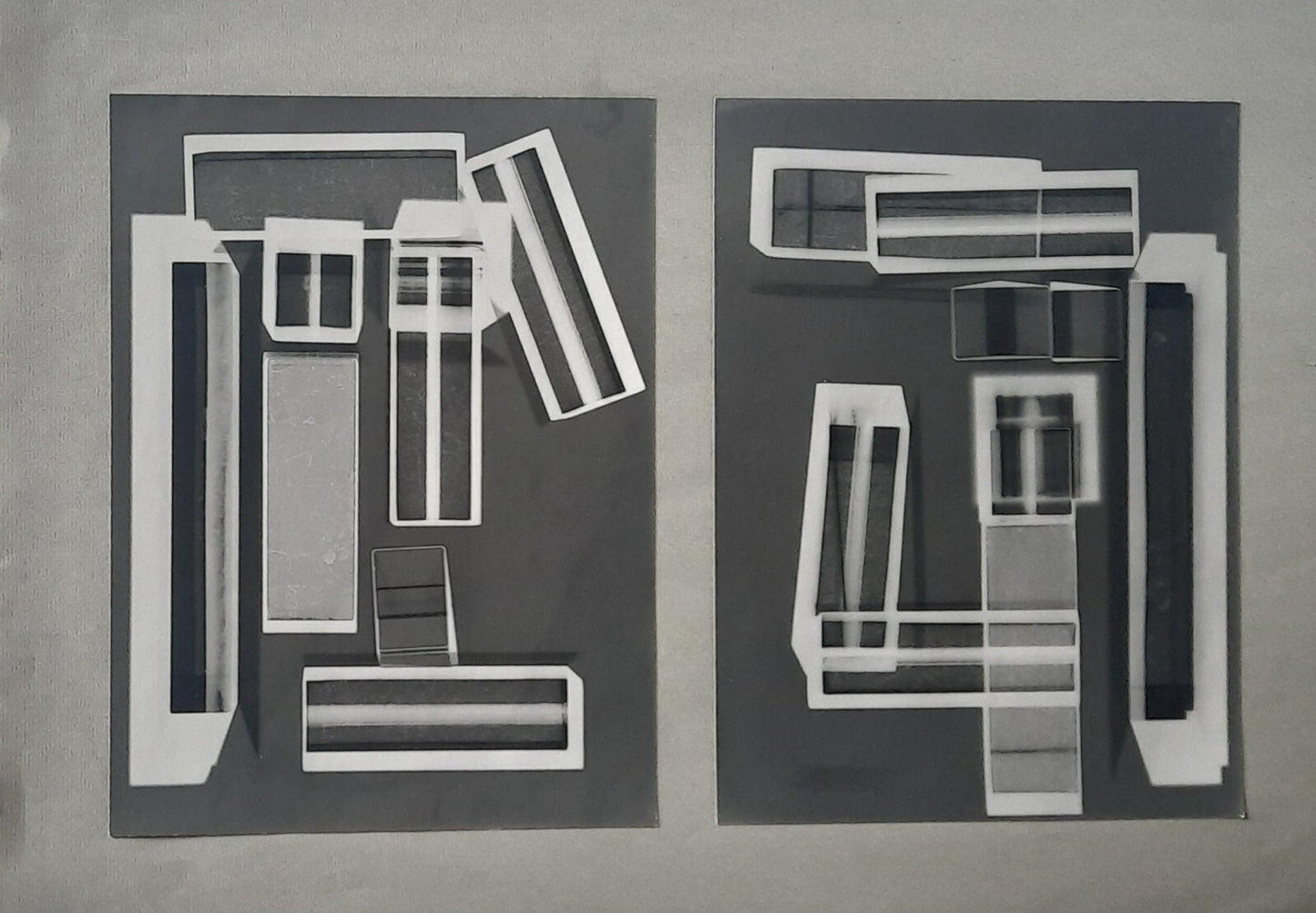 Abstraction Anonyme 2 tirages argentiques d’époque vers 1 970 photo photographie