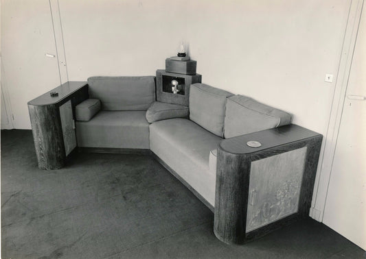 Photographie Intérieur Art déco au canapé tirage argentique époque G. Martin