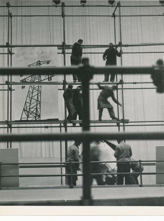 structure métallique construction ouvrier photo photographie tube 1950 étages