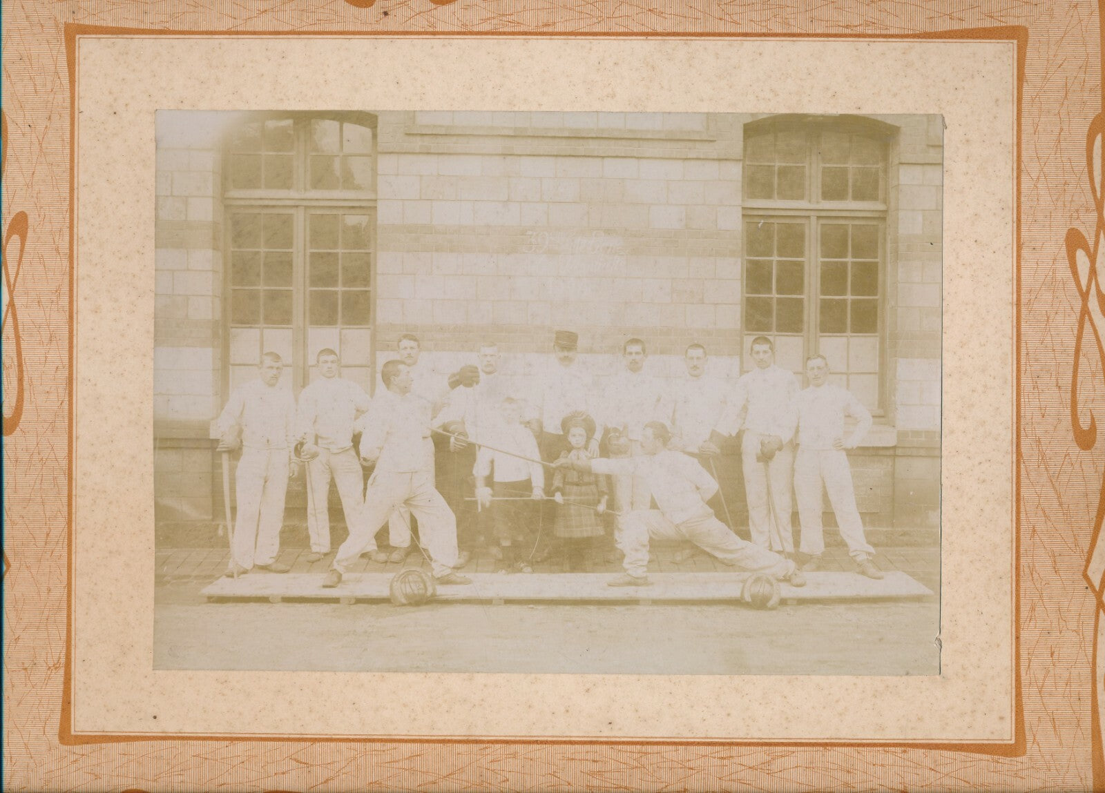 escrime militaire 39e de ligne 1904 photo photographie tirage albumine 