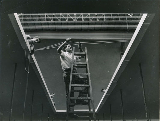 Installation exposition 1952 photo photographie ouvrier Maisons sans frontiere