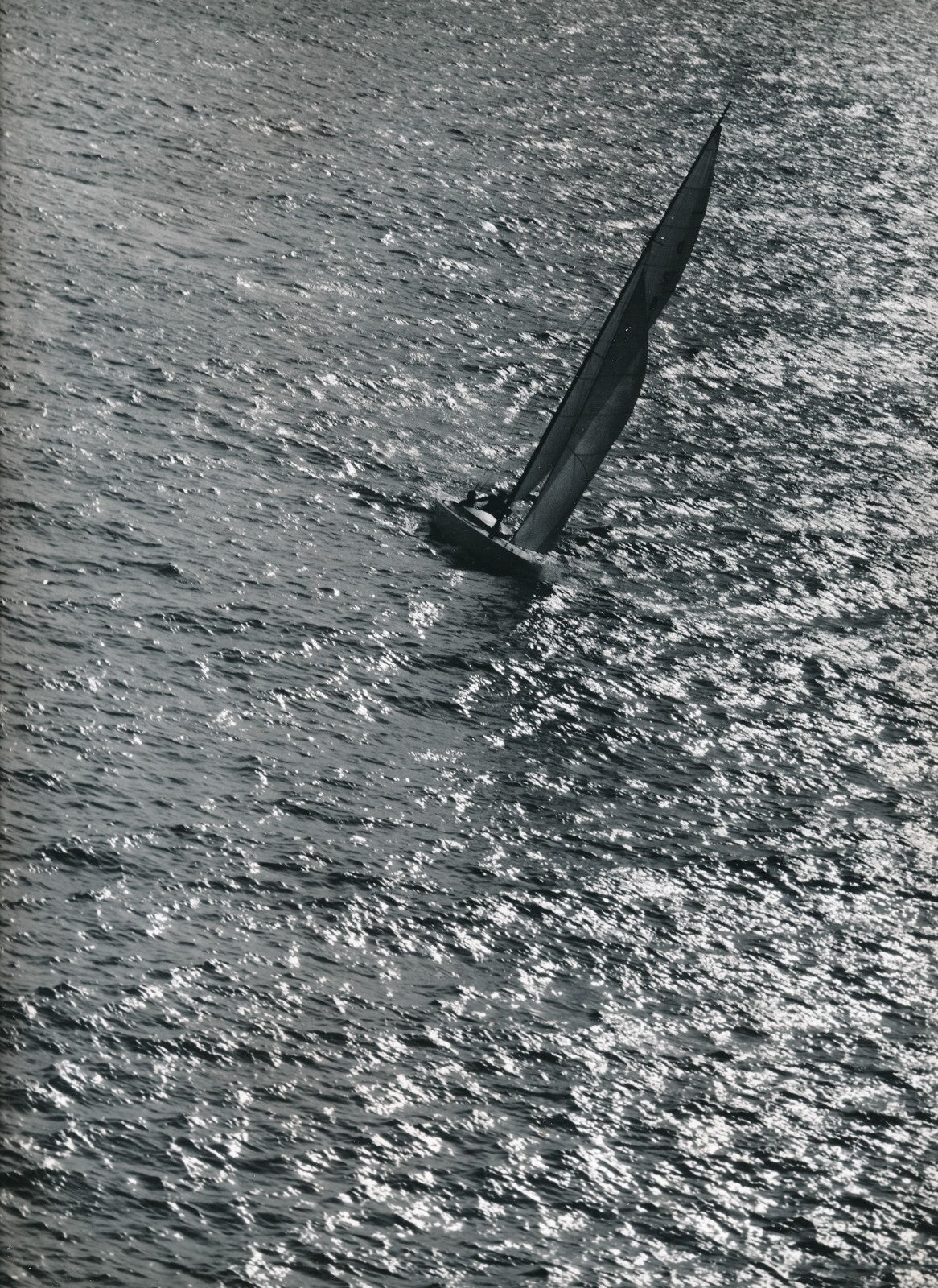 photo Le voilier tirage argentique époque v. 1960 Douchan Stanimirovitch mer
