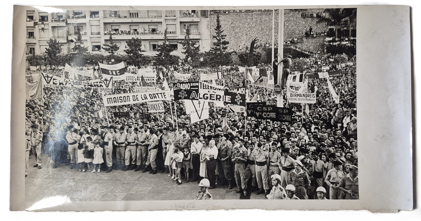 Algérie française 3 photographies époque manifestation 1961 photo