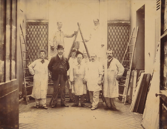 Equipe peintres métier Paris v. 1880 peinture bâtiments photographie albumine