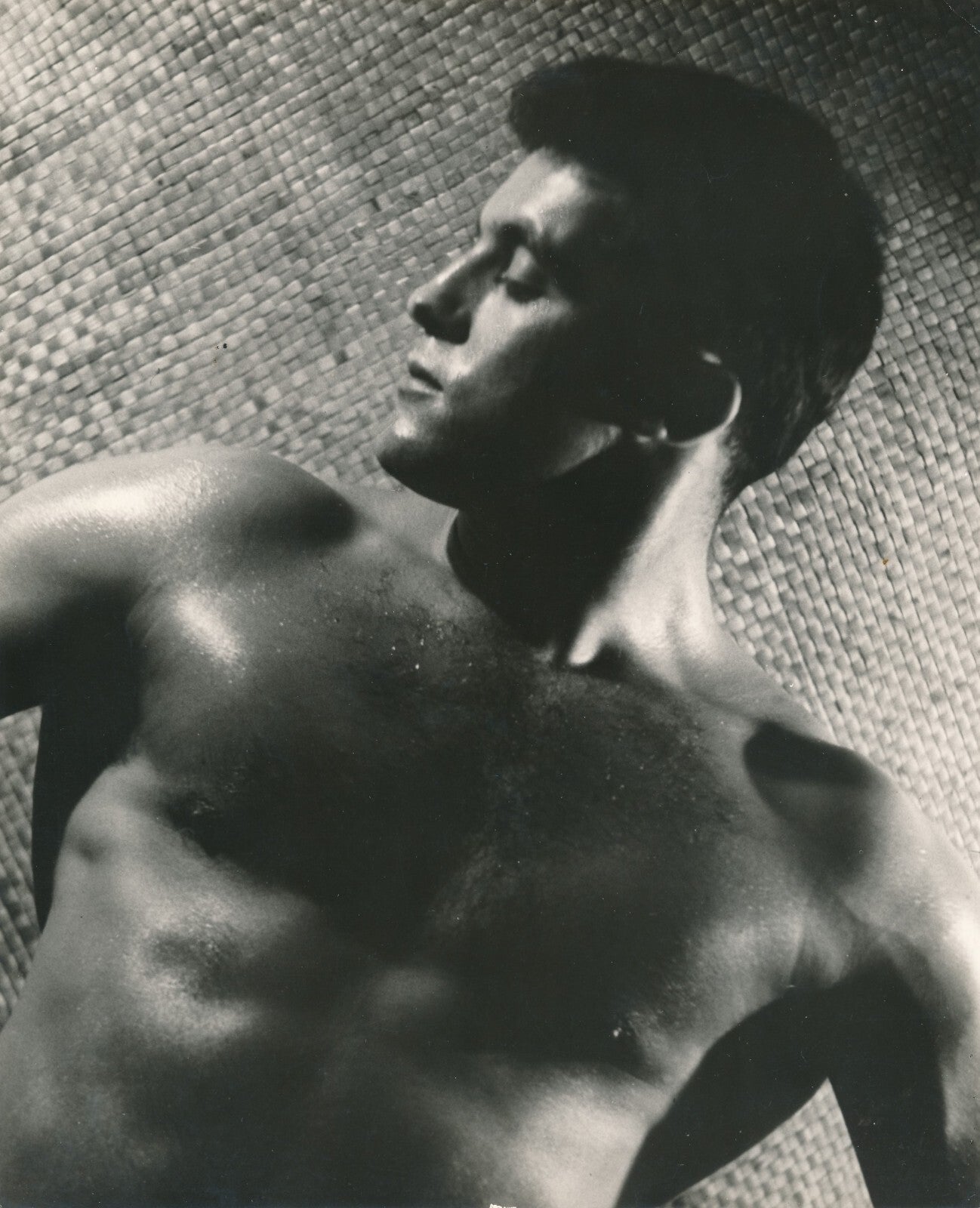 Homme sexy muscle buste photographie photo gay interest v. 1970