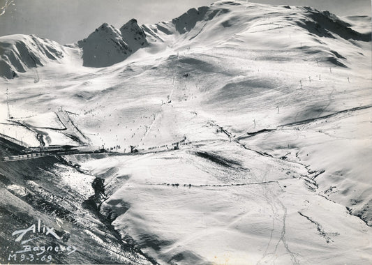 Studio Alix 1969 paysage montagne neige Bagnères photo photographie signée datée
