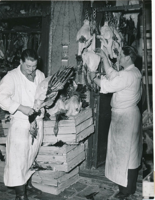 De la volaille : fêtes de fin d’année, Paris, années 1950 photo photographie